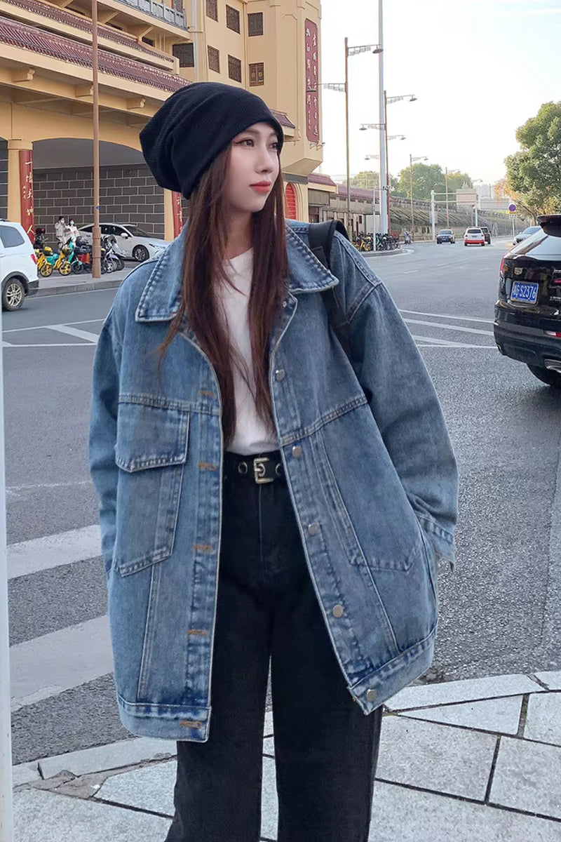 Loose Long Sleeve Plain Fashion Regular Jacket main image 1