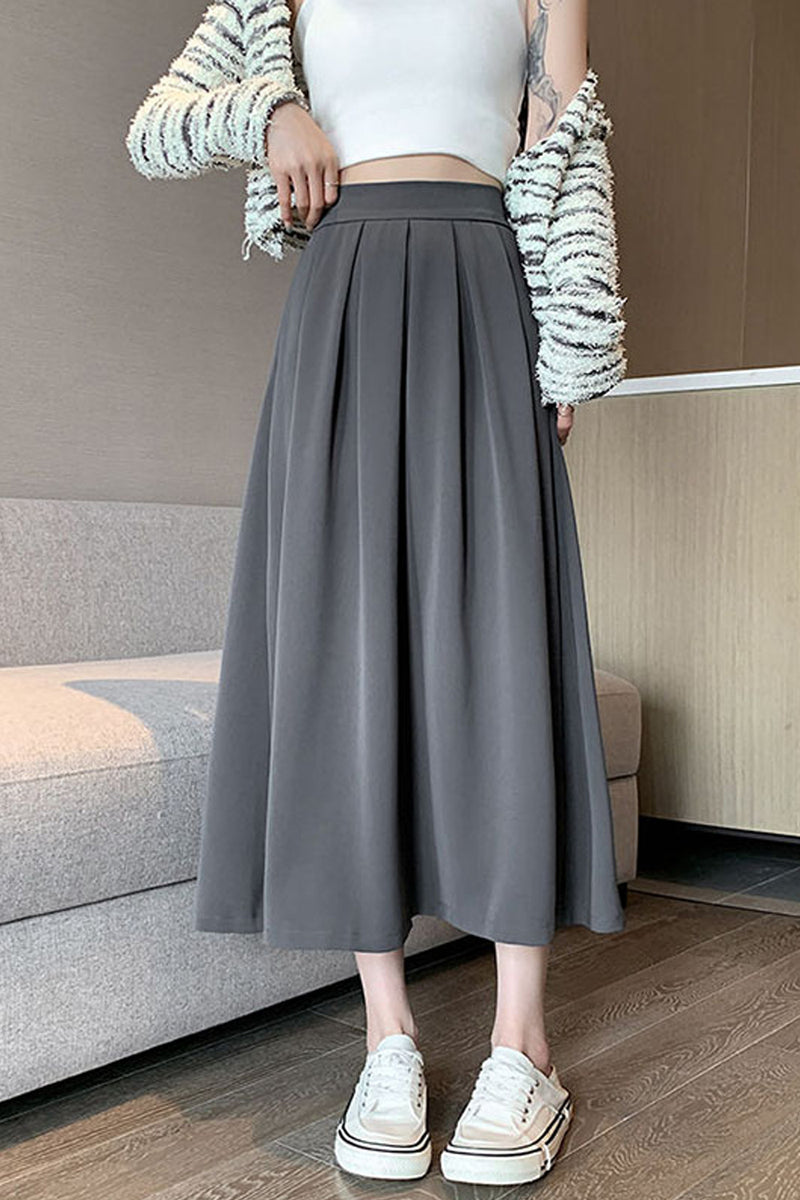 THE TOE Alster Skirt sグレー THE TOE Alster Skirt sグレー PLAIN KNIT MIDI SKIRT - Pearl gray