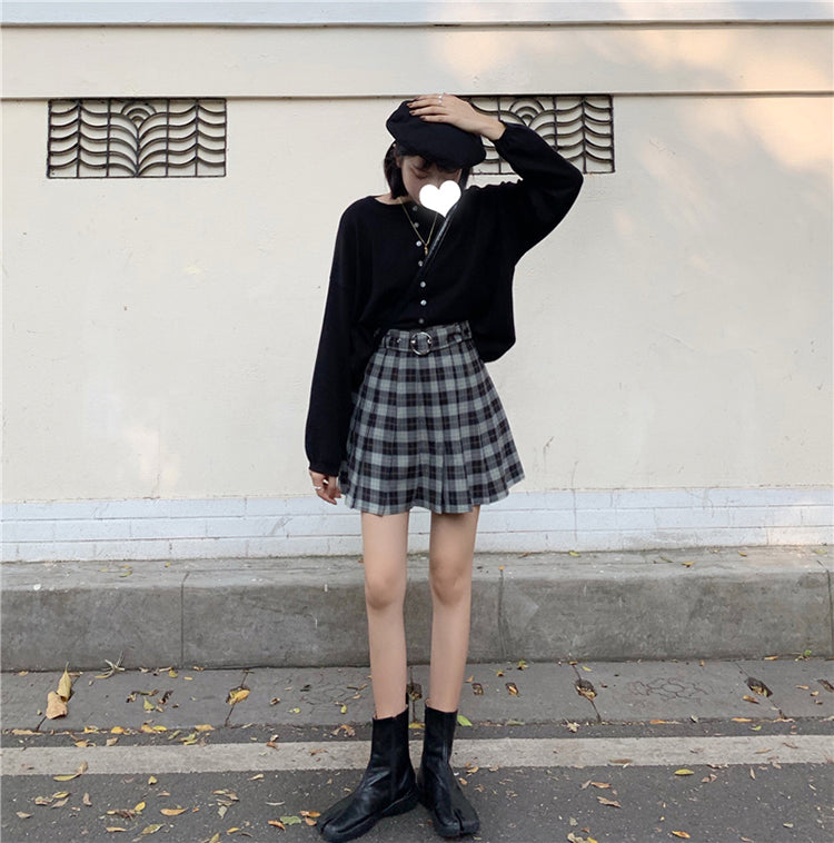 High waisted outlet plaid skirts