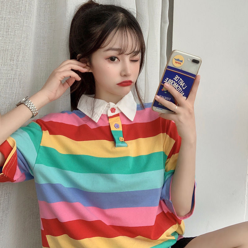 Rainbow best sale polo shirt