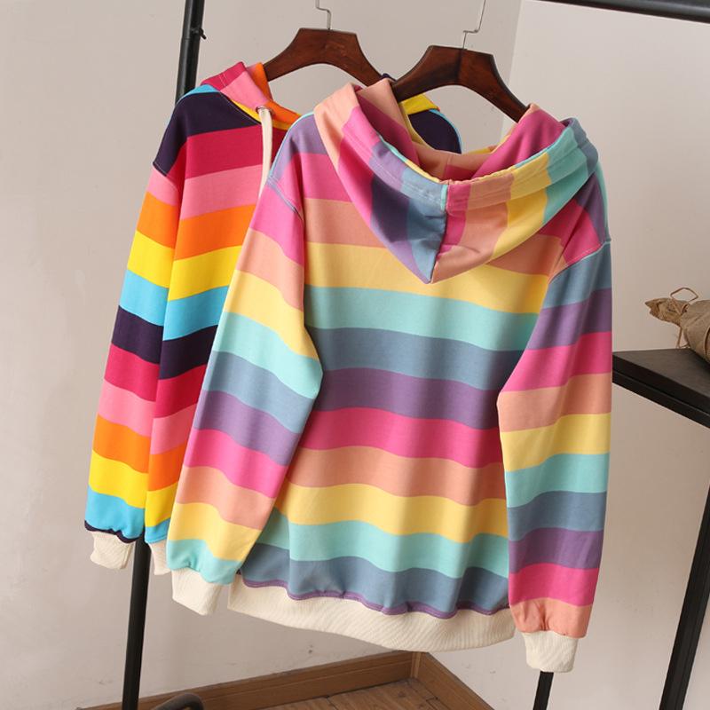 Rainbow 2025 striped hoodie