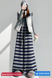 Loose Knitted Winter Striped Pants