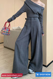 Loose Elegant Wide Leg Woolen Pants