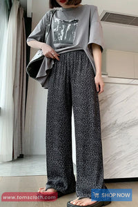 Casual Leopard Pattern Long Pants