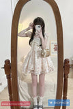 Vintage Floral Pattern Cute Bow Mini Dress