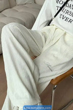 Casual Pleated Style Linen Men Sweatpants