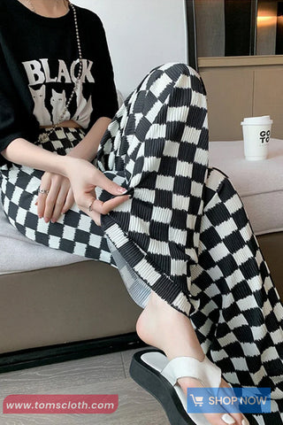 Casual Plaid Checkered Pattern Long Pants