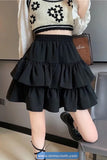 Elastic Waist A-Line Ruffles Mini Skirt