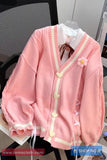Long Sleeve Cute V-Neck Daisy Cardigan Sweater