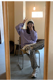 High Waist Plaid Colors Joggers Pants