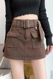 Big Pockets Denim Mini Skirts