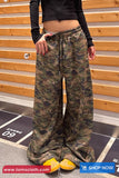 Loose Elastic Waist Camouflage Military Wide Leg Pants