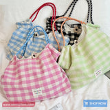 Cute Plaid Colors Casual Shoulder Bag