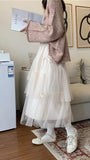 High Waist Elegant Bow Long Mesh Tulle Skirts