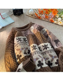 Loose Christmas Style Pattern Sweater