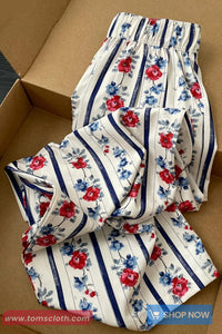 Casual Floral Pattern Long Pants