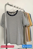 Short Sleeve Retro Casual Striped Shirts