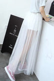 Elastic Waist Mesh Semi Transparent Skirts