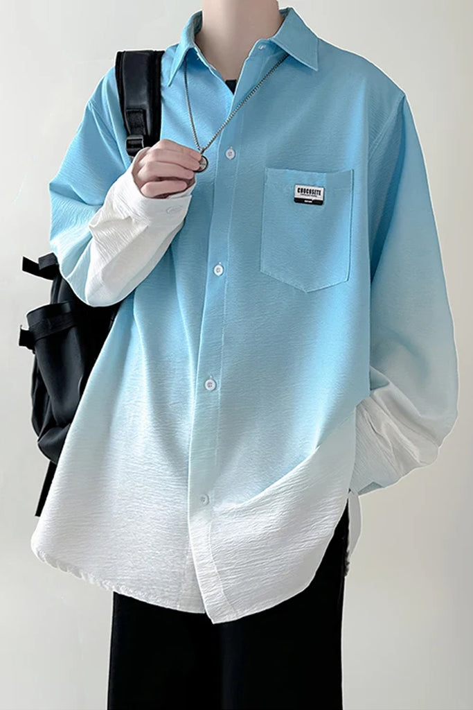 Long Sleeve Gradient Colors Men Shirt – Tomscloth
