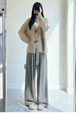 Vintage Stylish Woolen Striped Long Pants