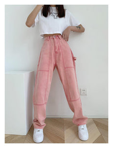 High Waist Vintage Pink Jeans Pants – Tomscloth