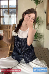 Two Piece Style Floral Pattern Sleeveless Blouse Shirt