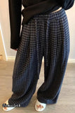 Loose Retro Elegant Plaid Women Sweatpants