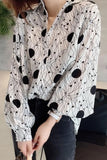 Long Sleeve Dot Pattern Blouse Shirt