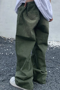 Loose Vintage Green Jeans Pants