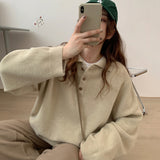 Long Sleeve Turn Down Collar Vintage Sweater