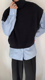 Loose Casual Turtleneck Knitted Short Vest Sweater