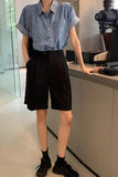 Short Sleeve Vintage Denim Blouse Shirts