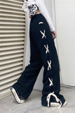 Loose Side Rope Tie Long Pants