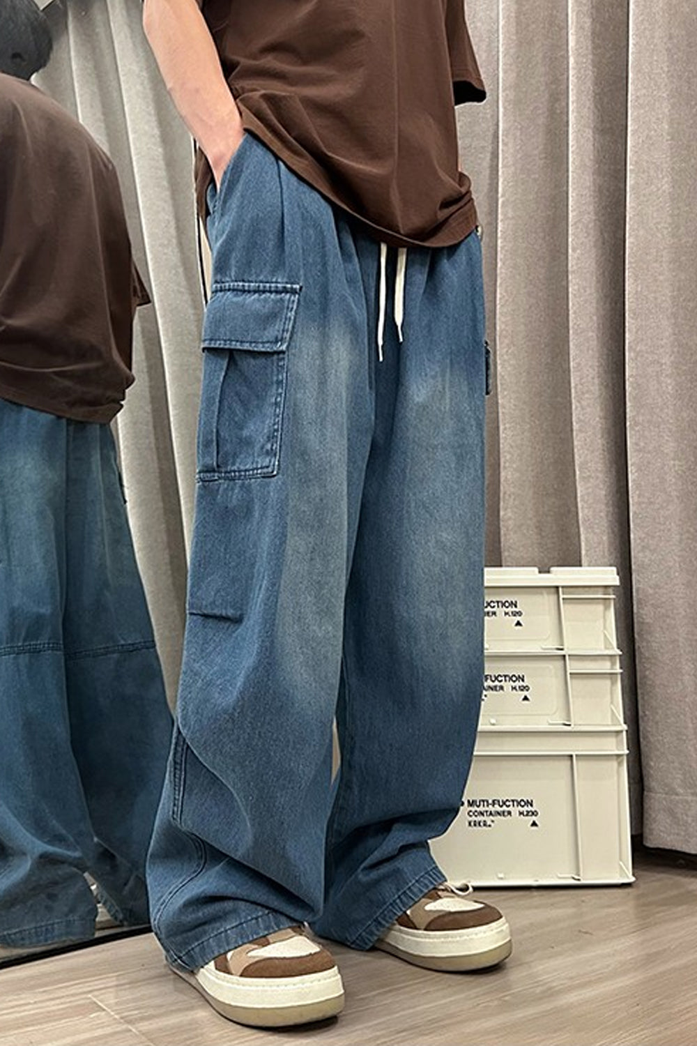 Loose Wide Leg Cargo Men Jeans Pants – Tomscloth