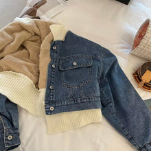 Long Sleeve Warm Denim Fleeced Jacket