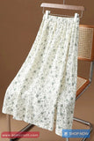 High Waist Floral Pattern A-Line Long Skirts