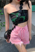 High Waist Tassel Style Denim Shorts