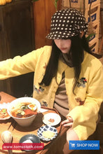 Long Sleeve Cute Puppy Embroidered Cardigan Sweater