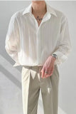 Long Sleeve Casual Pleated Men Shirt