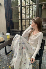 Loose Retro Floral Pattern Elegant Skirts