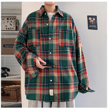 Long Sleeve Vintage Streetwear Plaid Shirts