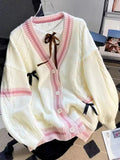 Long Sleeve Cute Bow Cardigan Sweater