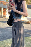 Denim Tie Crop Top – Modern Chic Everyday Statement Top