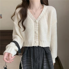 V-Neck Button Up Knitted Cardigan Sweater