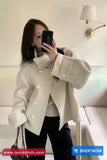 Loose Belted Woolen Blend Coat Jacket