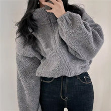 Loose Stand Collar Zipper Fleece Jacket