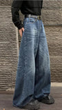 Loose Retro Washed Blue Denim Jeans Pants