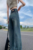 High Waist Vintage Washed Long Jeans Pants