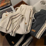 High Waist Side Striped Corduroy Sweatpants