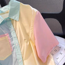 Short Sleeve Cute Pastel Colors Blouse Shirts